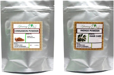 

Glowing Buzz Combo of Cinnamon powder 200 grams and indigo powder 200 grams(Set of 2)