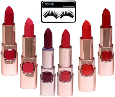 

Styling Eyelashes WIth 9to5 matte finish set of 6 lipstick(Set of 7)
