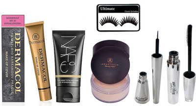 

Ultimate Eyelashes, Dermacol Make Up Cover, nars Purew Radiance Moisture Sunscreen, Anastasia Loose Powder Compact, Brookcandy Eyeliner & Mascara Of Mac(Set of 6)