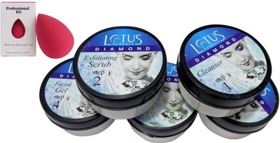 

Professional kit sponge puff & lotus Diamond facial kit(Set of 2)