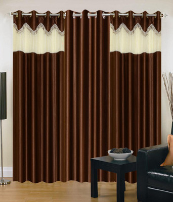 

PariHomefurnishing 152 cm (5 ft) Polyester Window Curtain (Pack Of 3)(Self Design, Multicolor)