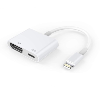 

Microware Lighting to HDMI HDMI Adapter(Compatible with Mobile, Laptop, Tablet, Mp3, Gaming Device, White)