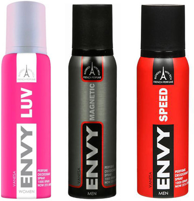

ENVY SPEED DEODORANT 120 ML+MAGNETIC DEODORANT 120 ML+ LUV DEODORANT 120 ML Deodorant Spray - For Men & Women(120 ml, Pack of 3)