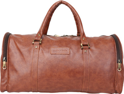 

WILLOW & SMITH Leatherette Weekender Cabin Travel Duffel Bag(Brown)
