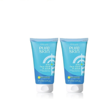 

Oriflame Sweden Pure Skin 2-in-1 Face wash and Scrub (set of 2) Face Wash(300 ml)