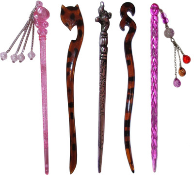 

JITU Combo of Multi Color Juda Sticks Bun Stick(Multicolor)
