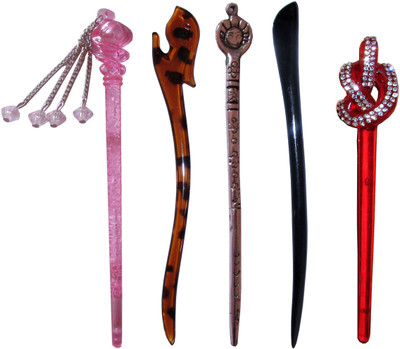 

HINDP Combo of Multi Color Juda Sticks Bun Stick(Multicolor)