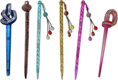 

blue blood Combo of Multi Color Juda Sticks Bun Stick(Multicolor)