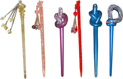 

France Luxe Combo of Multi Color Juda Sticks Bun Stick(Multicolor)