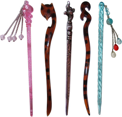 

fractious Combo of Multi Color Juda Sticks Bun Stick(Multicolor)