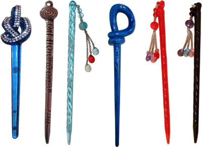 

GENIIO Combo of Multi Color Juda Sticks Bun Stick(Multicolor)