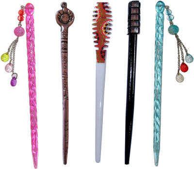 

GEEREESH Combo of Multi Color Juda Sticks Bun Stick(Multicolor)