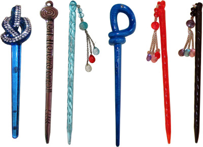 

JITU Combo of Multi Color Juda Sticks Bun Stick(Multicolor)
