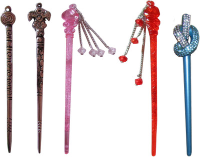 

feral Combo of Multi Color Juda Sticks Bun Stick(Multicolor)
