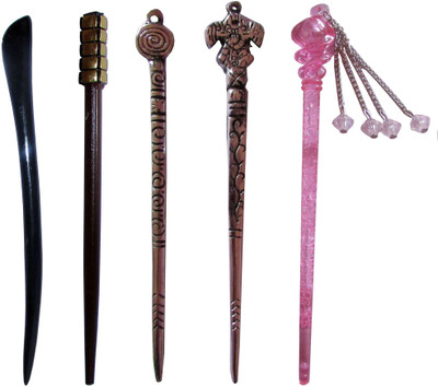 

RUMALI Combo of Multi Color Juda Sticks Bun Stick(Multicolor)