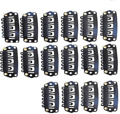 

Jampak™ Hair Extension Black Clips Use With All Hair Extensions Pack Of 16 Hair Clip (Black) Hair Clip(Black)