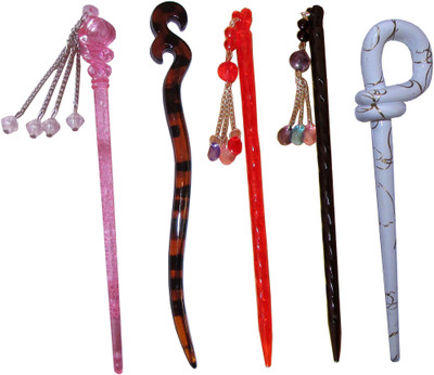 

RUMALIO Combo of Multi Color Juda Sticks Bun Stick(Multicolor)