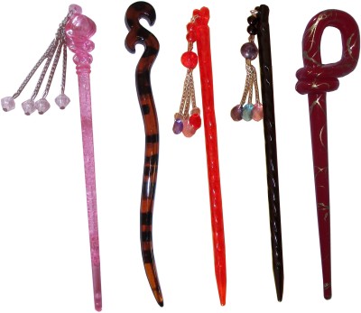 

FIRKI Combo of Multi Color Juda Sticks Bun Stick(Multicolor)