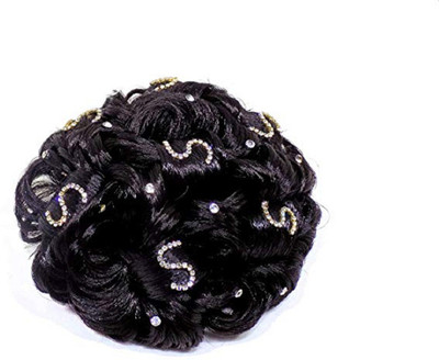 

Confidence Hair Accessories For Women Wedding, Party Wear Hair Juda Extensions For Women, Black Hair Accessory Set(Black)