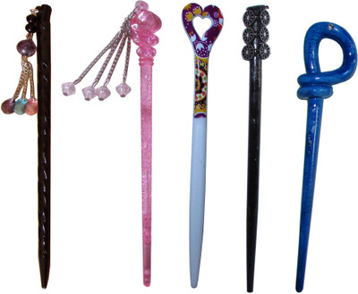 

GEERO Combo of Multi Color Juda Sticks Bun Stick(Multicolor)