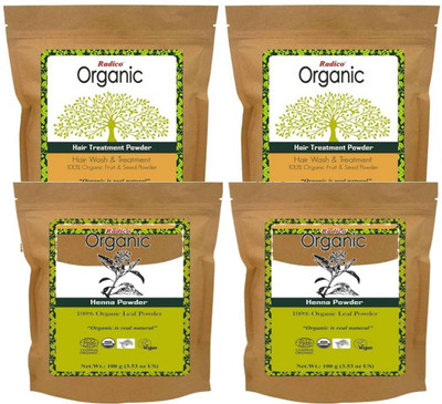 

RADICO Amla,Ritha,Shikakai (mix)-2+organic Henna-2 Hair Color(HENNA)
