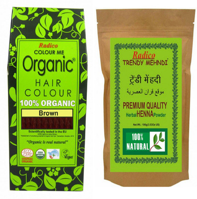

RADICO Oragnic Brown + Herbal trendy Mehndi Hair Color(HENNA)