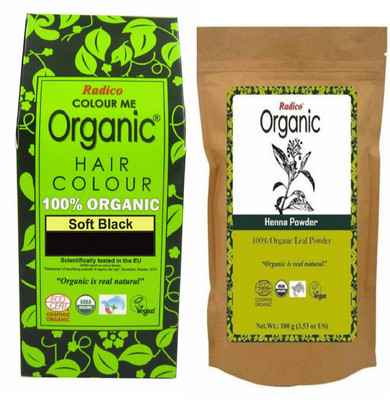 

RADICO Soft Black Hair color WITH Organic Henna POWDER Hair Color(HENNA)