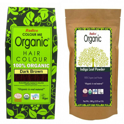 

RADICO Organic Drak Brown Hair color WITH Indigo leaf POWDER Hair Color(HENNA)