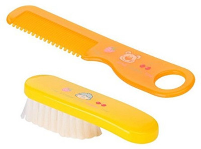

Guru Kripa Baby Products ™ Presents Newborn Baby Comb & Soft Brush Set Grooming Hair Care Products For Babies & Infants Baby Brush