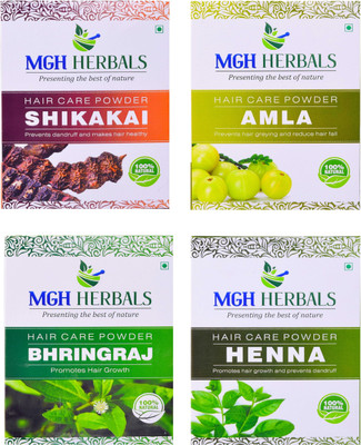 

MGH Herbals Shikakai, Amla, Bhingraj & Henna (Pack of 4)(400 g)