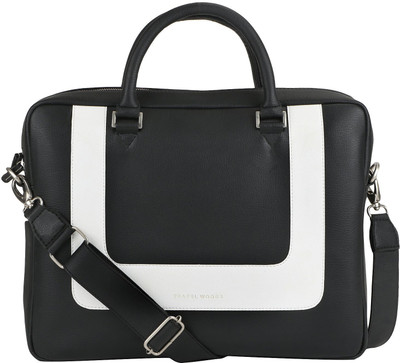 

TRAFEL WOODS Messenger Bag(White, Black), Black;white