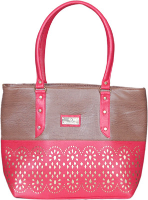 

NBM Hand-held Bag(Pink, Brown), Brown;pink