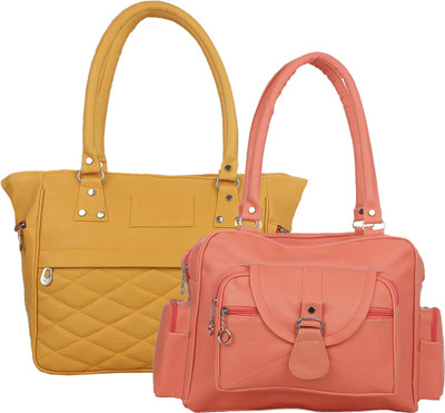 

Fillincart Hand-held Bag(Orange, Beige), Beige;orange