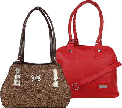 

Element Cart Hand-held Bag(Red, Brown), Brown;red
