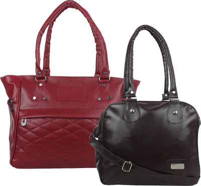 

Element Cart Hand-held Bag(Maroon, Brown), Brown;maroon
