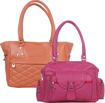 

Element Cart Hand-held Bag(Tan, Pink), Pink;tan