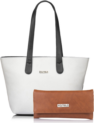 

Fostelo Shoulder Bag(White, Black), Black;white