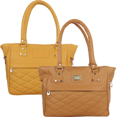 

Fillin Cart Hand-held Bag(Brown, Beige), Beige;brown