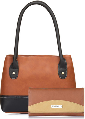 

Fostelo Shoulder Bag(Tan, Black), Black;tan