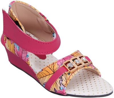 

Indcrown Girls Velcro Heels(Pink