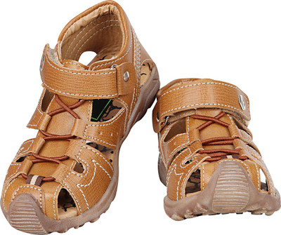 

Buckled Up Boys Velcro Strappy Sandals(Brown