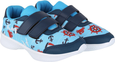 

KazarMax Boys Velcro Running Shoes(Blue, Nautical printed