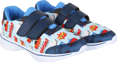 

KazarMax Boys Velcro Running Shoes(Blue, Blue pop art printed