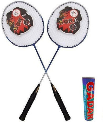 

BOKA Set of 2 Badminton Rackets with Full Cover and Pack of 10 Nylon Shuttlecock - Full Strung Badminton Racket with Cover Badminton Kit