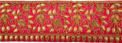 

Fabric and Lace LC1006 Beige and Pink Color Machine Made floral Embroidery Lace Reel(Pack of 1)