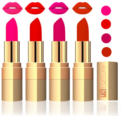 

Forsure Golden Velvet Matte Lipstick(Peach,Sweet Red,Purple,Chocolate, 14 g)