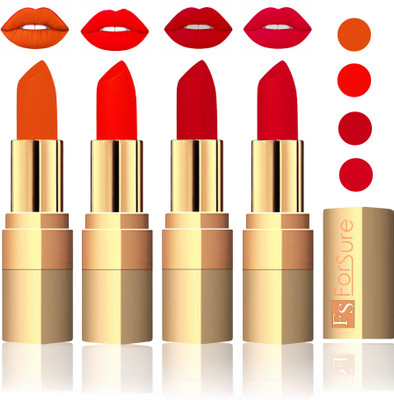 

Forsure Golden Velvet Matte Lipstick(Light Brown,Hot Red,Maroon,Mauve, 14 g)