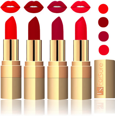 

Forsure Golden Velvet Matte Lipstick(Romantic Red,Maroon,Plum,Sweet Pink, 14 g)