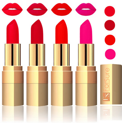 

Forsure Golden Velvet Matte Lipstick(Sweet Pink,Mauve,Fast Red,Pink, 14 g)