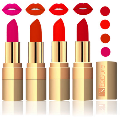 

Forsure Golden Velvet Matte Lipstick(Purple,Chocolate,Hot Red,Maroon, 14 g)